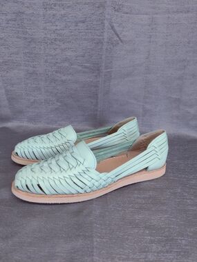Macarena 3050 Mint Woven Leather Huarache Flats Mexico Sz 27 Womens US 10